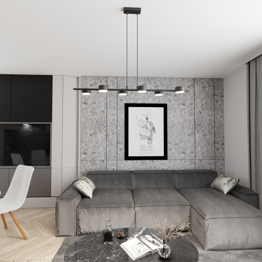 Suspension filaire SORA 6xGX53/12W/230V noir