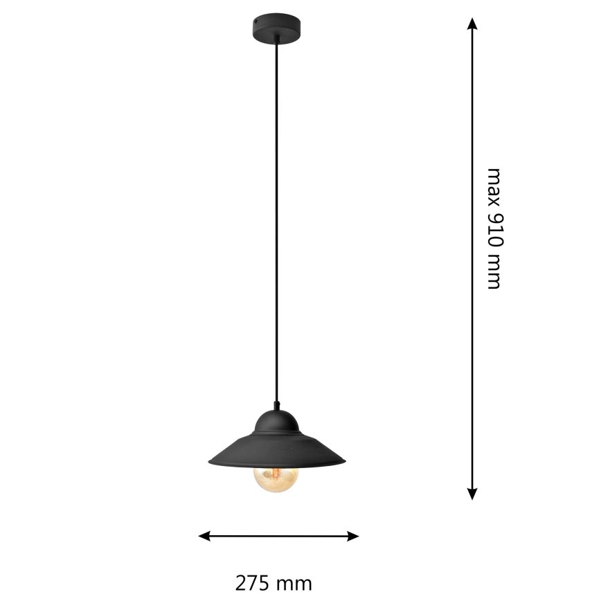Suspension filaire SORAPIS 1xE27/15W/230V noir