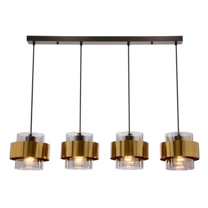 Suspension filaire SPIEGA 4xE27/60W/230V doré/noir