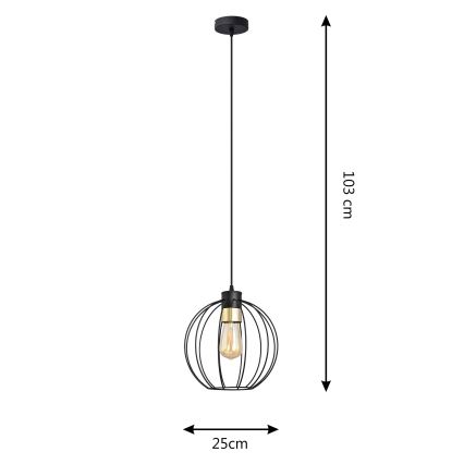 Suspension filaire STARLIGHT 1xE27/15W/230V noir/doré