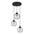 Suspension filaire STARLIGHT 3xE27/15W/230V noir/argent