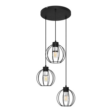 Suspension filaire STARLIGHT 3xE27/15W/230V noir/argent