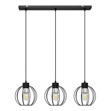 Suspension filaire STARLIGHT 3xE27/15W/230V noir/argent