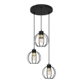 Suspension filaire STARLIGHT 3xE27/15W/230V noir/doré