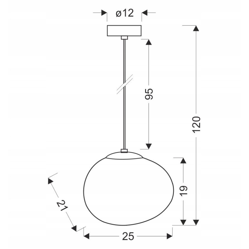 Suspension filaire STONES 1xE27/40W/230V d. 25 cm