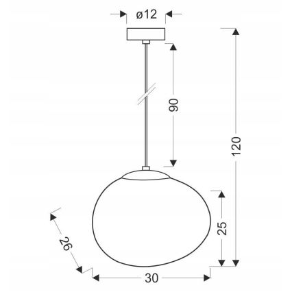 Suspension filaire STONES 1xE27/40W/230V d. 30 cm