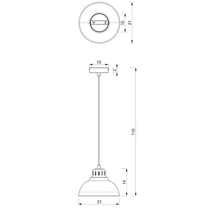 Suspension filaire SVEN 1xE27/15W/230V rouge