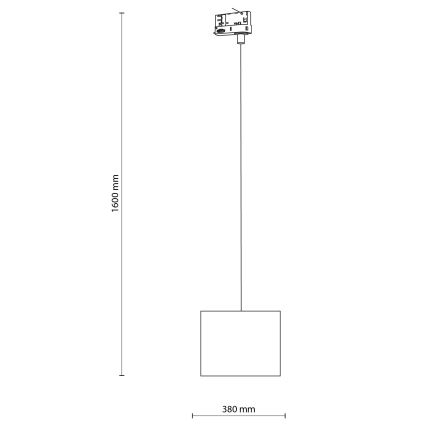 Suspension filaire pour système de rail triphasé TRACER 1xE27/15W/230V d. 20 cm noir