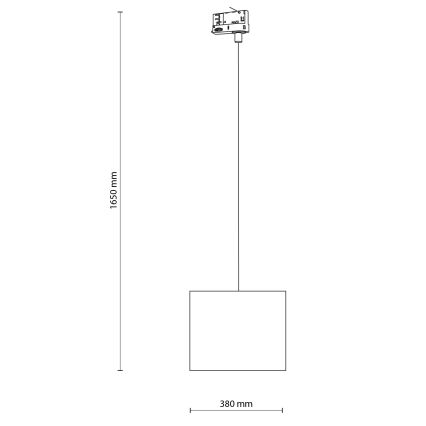 Suspension filaire pour système de rail triphasé TRACER 1xE27/15W/230V d. 30 cm noir