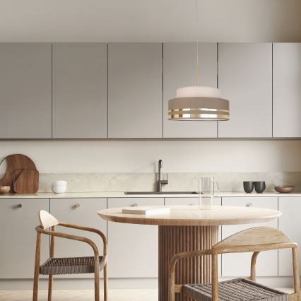 Suspension filaire TAMI 1xE27/60W/230V beige/marron/doré