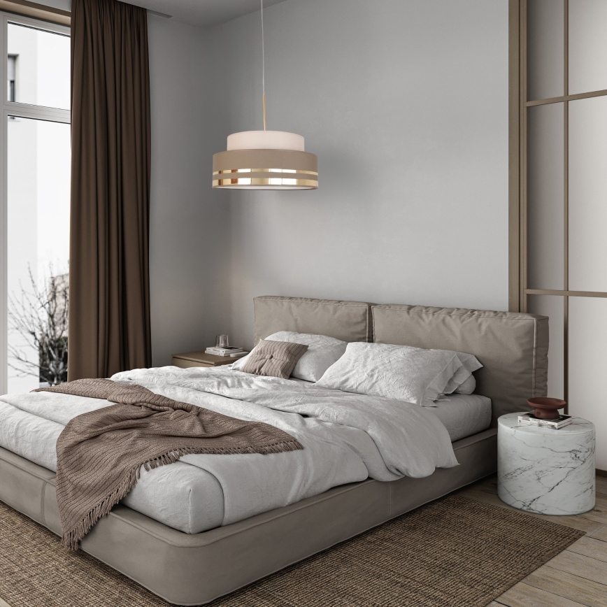Suspension filaire TAMI 1xE27/60W/230V beige/marron/doré