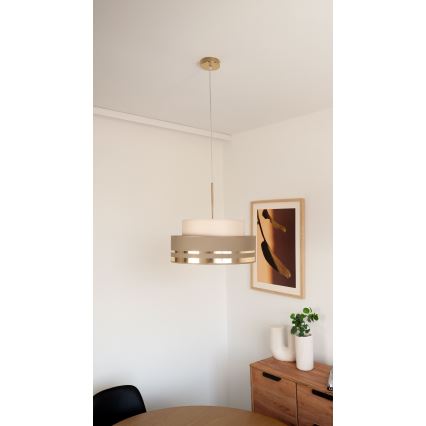 Suspension filaire TAMI 1xE27/60W/230V beige/marron/doré