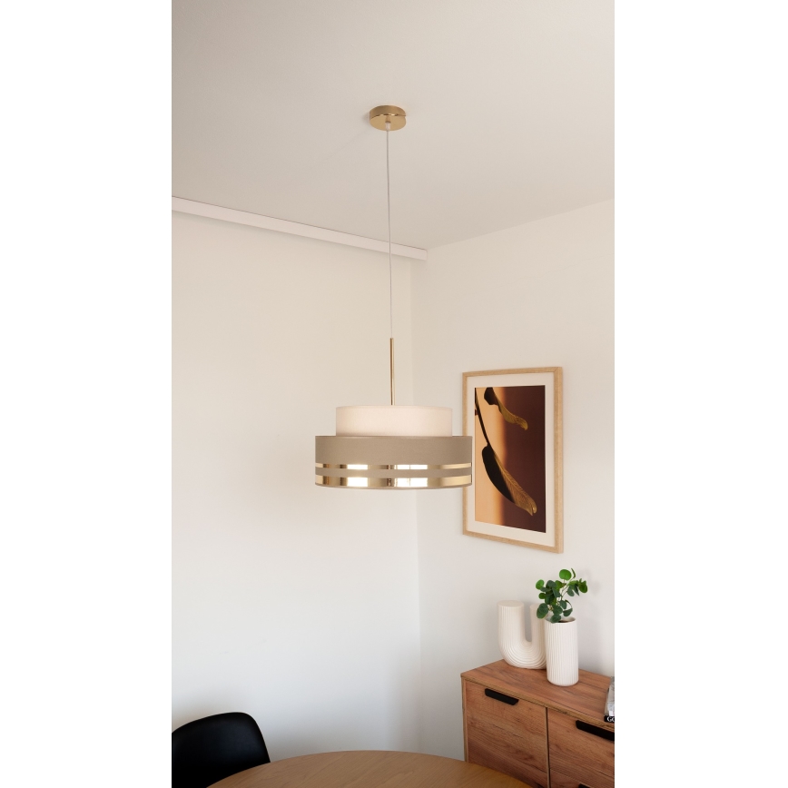 Suspension filaire TAMI 1xE27/60W/230V beige/marron/doré