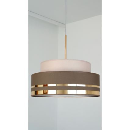 Suspension filaire TAMI 1xE27/60W/230V beige/marron/doré