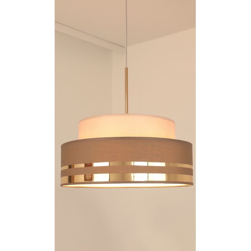 Suspension filaire TAMI 1xE27/60W/230V beige/marron/doré