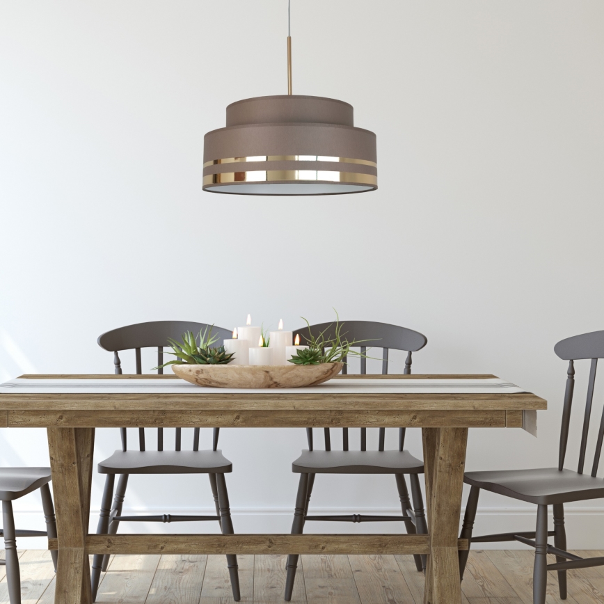 Suspension filaire TAMI 1xE27/60W/230V marron/doré