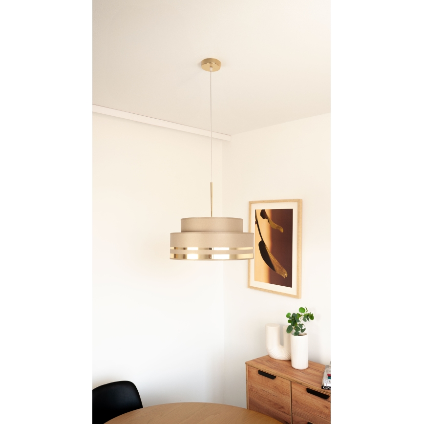 Suspension filaire TAMI 1xE27/60W/230V marron/doré