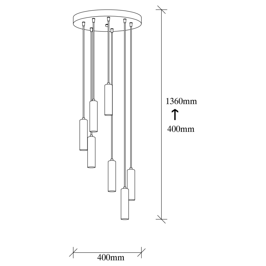 Suspension filaire TEMPO 7xE27/40W/230V