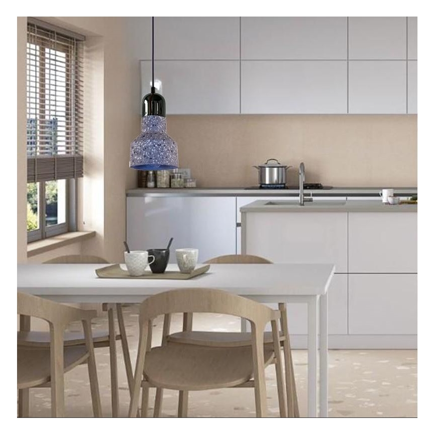 Suspension filaire TERRAZZO 1xE27/60W/230V d. 12 cm gris