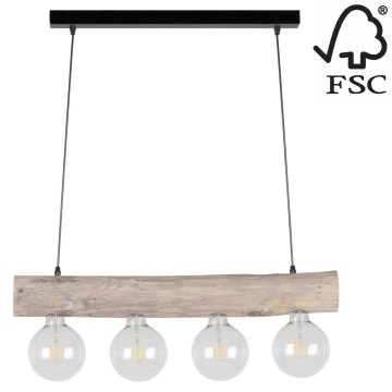 Suspension filaire TRABO 4xE27/60W/230V pin - certifié FSC