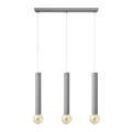 Suspension filaire TUBA 3xE27/15W/230V gris
