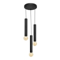 Suspension filaire TUBA 3xE27/15W/230V noir