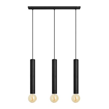 Suspension filaire TUBA 3xE27/15W/230V noir