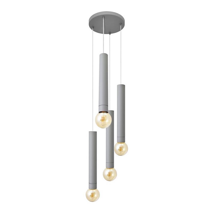 Suspension filaire TUBA 4xE27/15W/230V gris
