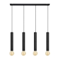 Suspension filaire TUBA 4xE27/15W/230V noir