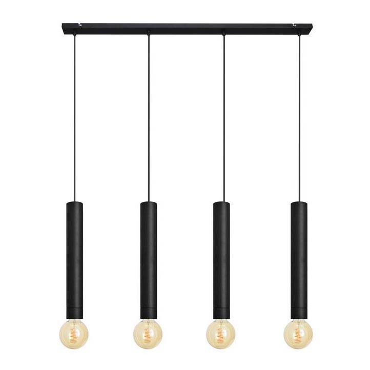 Suspension filaire TUBA 4xE27/15W/230V noir