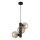 Suspension filaire TUBE 3xE27/60W/230V noir/fumé beige