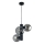 Suspension filaire TUBE 3xE27/60W/230V noir/fumé noir