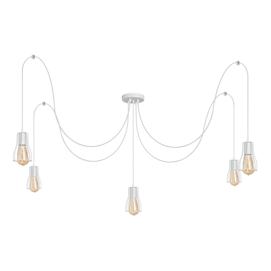 Suspension filaire TUBE 5xE27/15W/230V araignée blanc