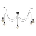 Suspension filaire TUBE 5xE27/15W/230V araignée noir
