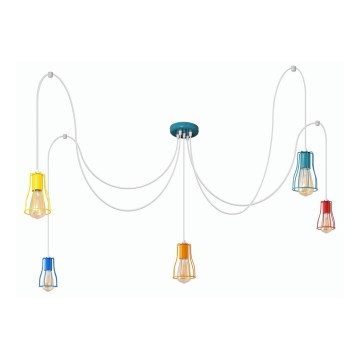 Suspension filaire TUBE 5xE27/20W/230V araignée