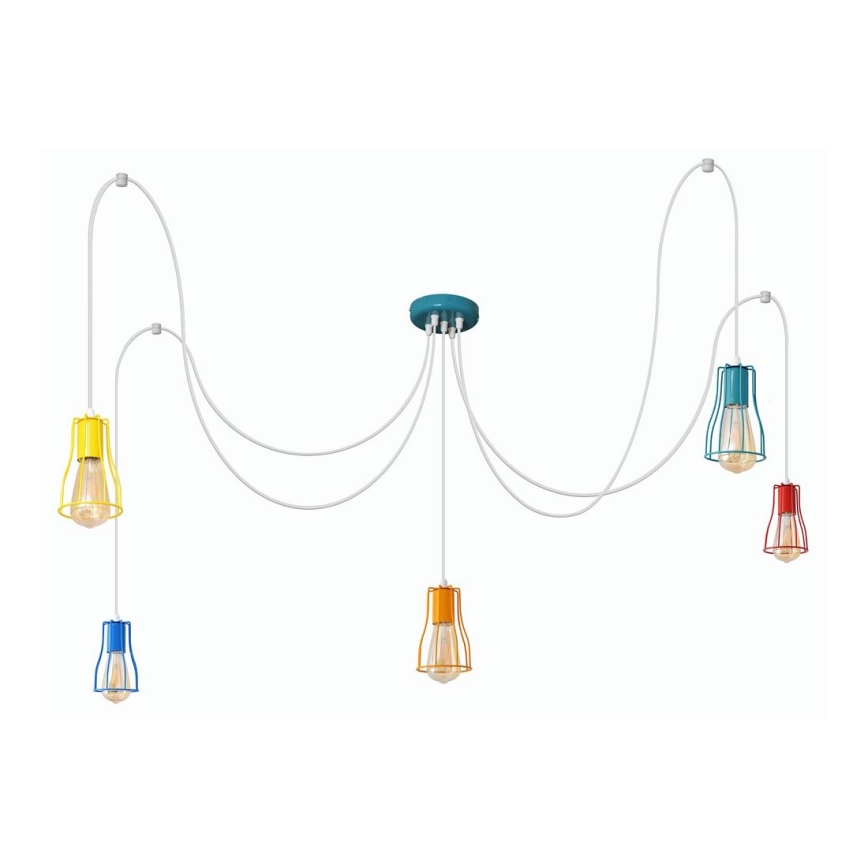 Suspension filaire TUBE 5xE27/20W/230V araignée