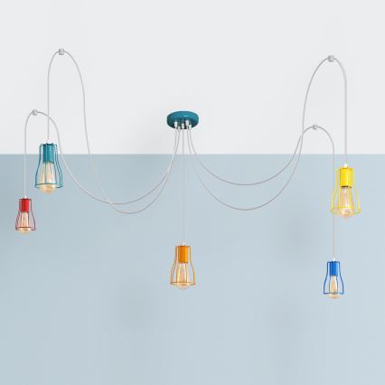 Suspension filaire TUBE 5xE27/20W/230V araignée
