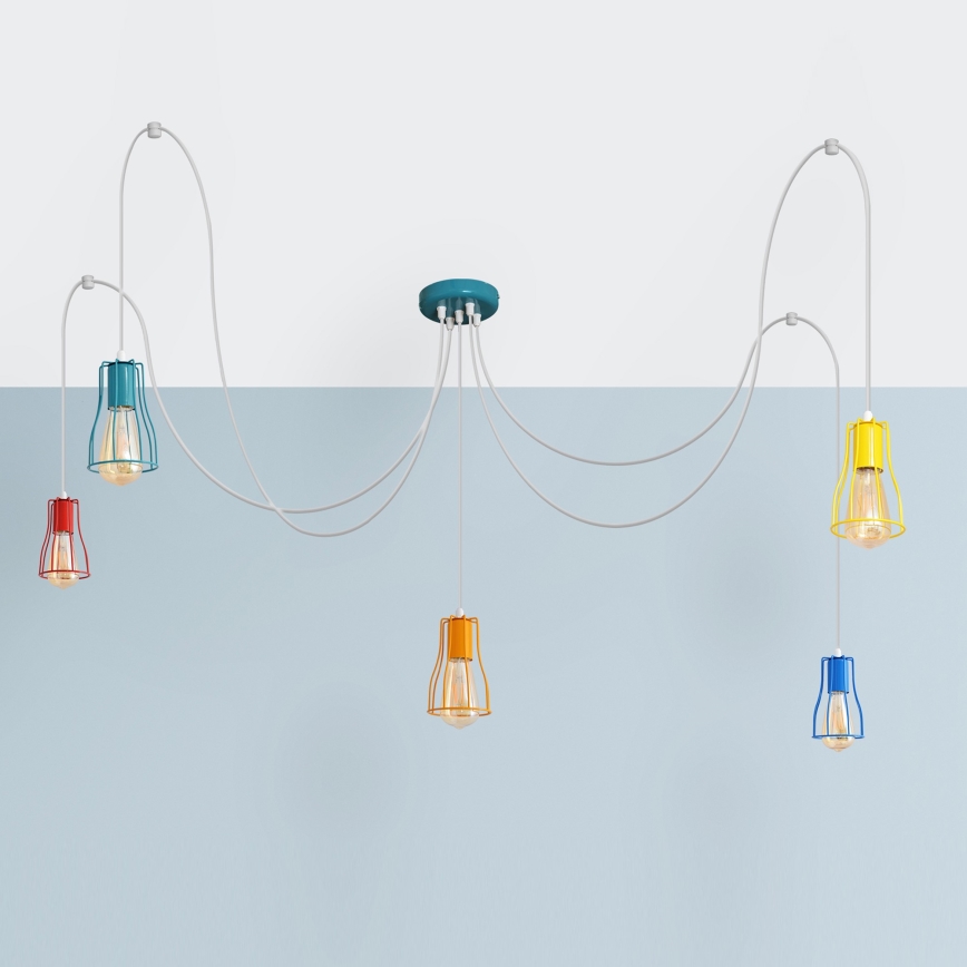 Suspension filaire TUBE 5xE27/20W/230V araignée
