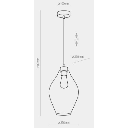 Suspension filaire TULON 1xE27/60W/230V