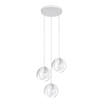 Suspension filaire TULOS 3xE27/60W/230V blanc