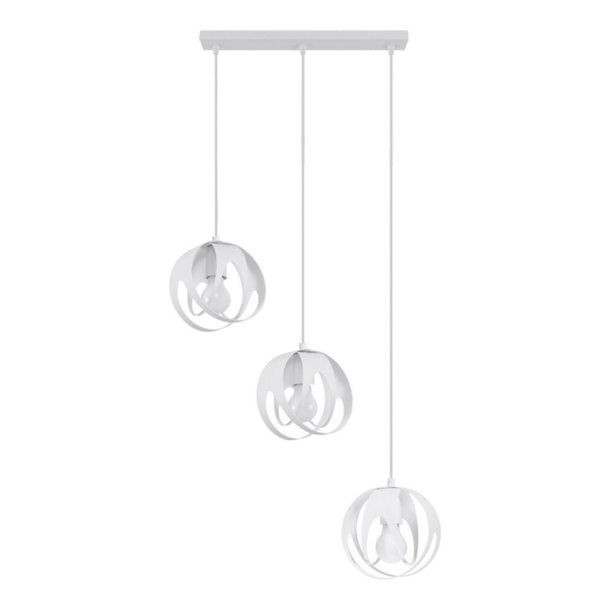 Suspension filaire TULOS 3xE27/60W/230V blanc