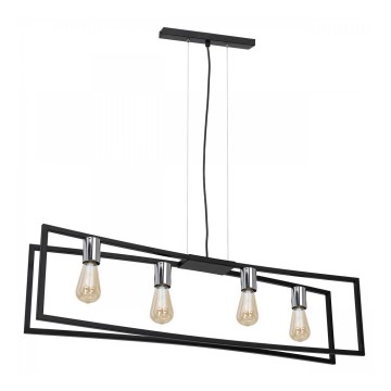 Suspension filaire TUNJA 4xE27/60W/230V noir/chrome brillant