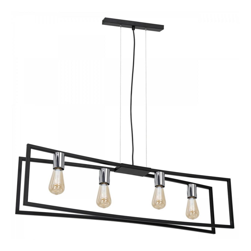 Suspension filaire TUNJA 4xE27/60W/230V noir/chrome brillant