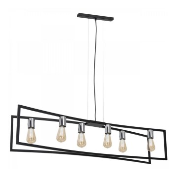 Suspension filaire TUNJA 6xE27/60W/230V noir/chrome brillant