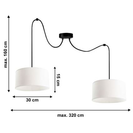 Suspension filaire TUZ 2xE27/60W/230V araignée