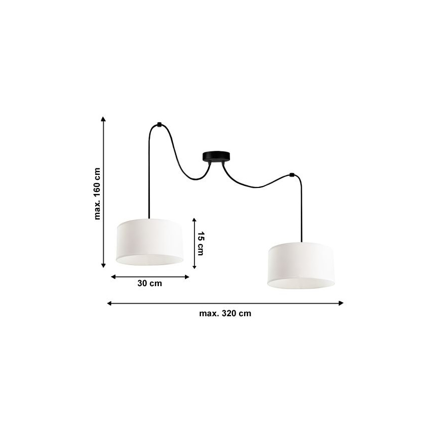 Suspension filaire TUZ 2xE27/60W/230V araignée