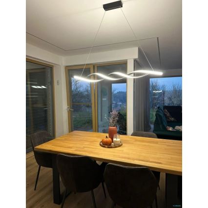 Suspension filaire TWIST LED/37W/230V 4000K 120 cm noir