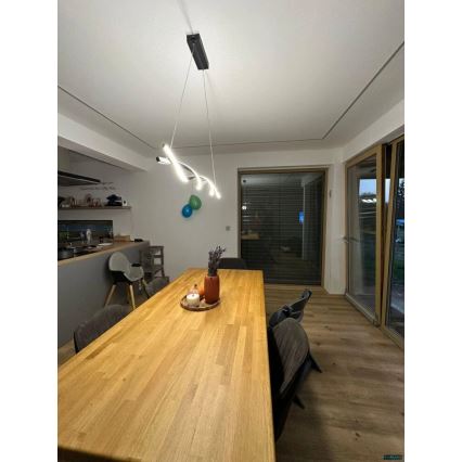 Suspension filaire TWIST LED/37W/230V 4000K 120 cm noir