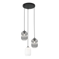 Suspension filaire VERDI 3xE27/15W/230V d. 30 cm noir/gris/blanc
