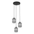 Suspension filaire VERDI 3xE27/15W/230V d. 30 cm noir/gris